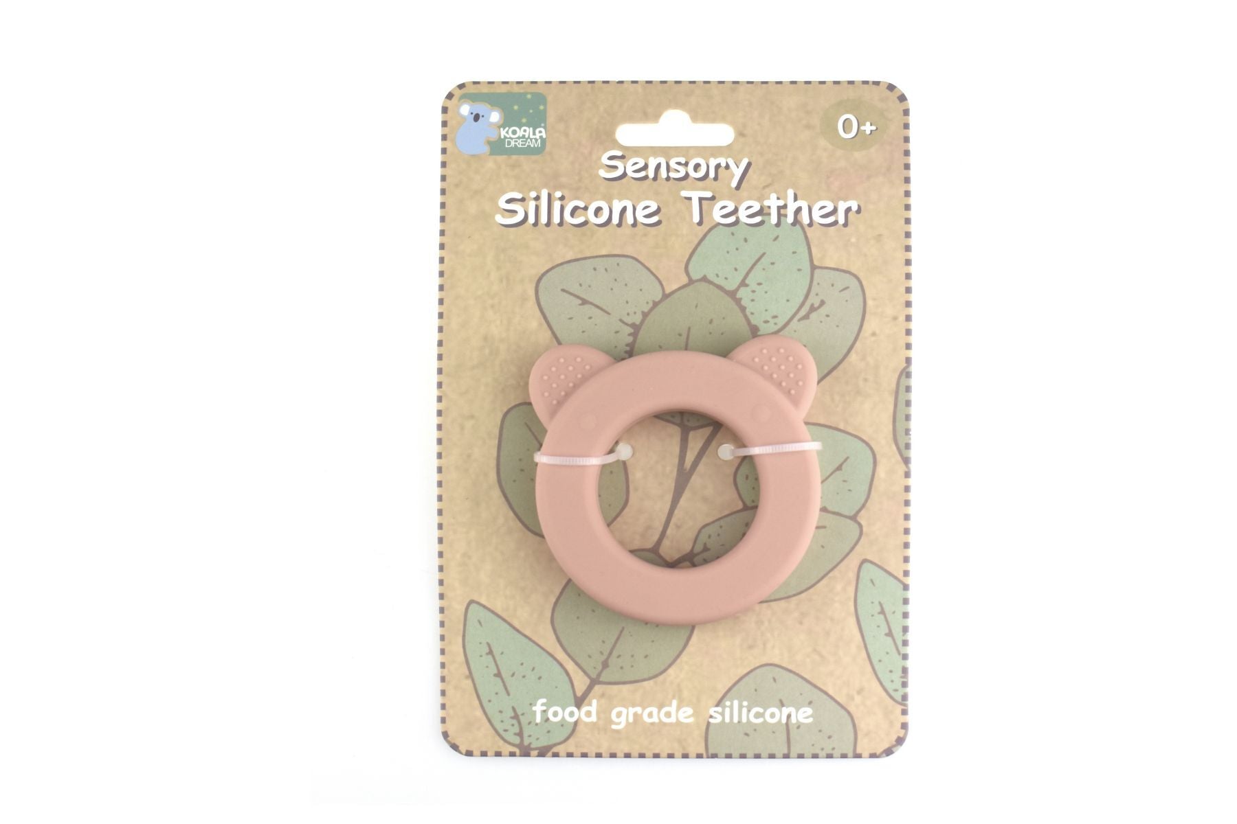 SENSORY SILICONE BEAR TEETHER - PINK