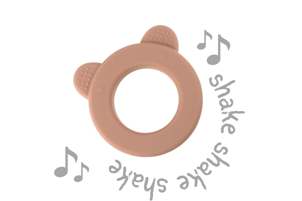SENSORY SILICONE BEAR TEETHER - PINK