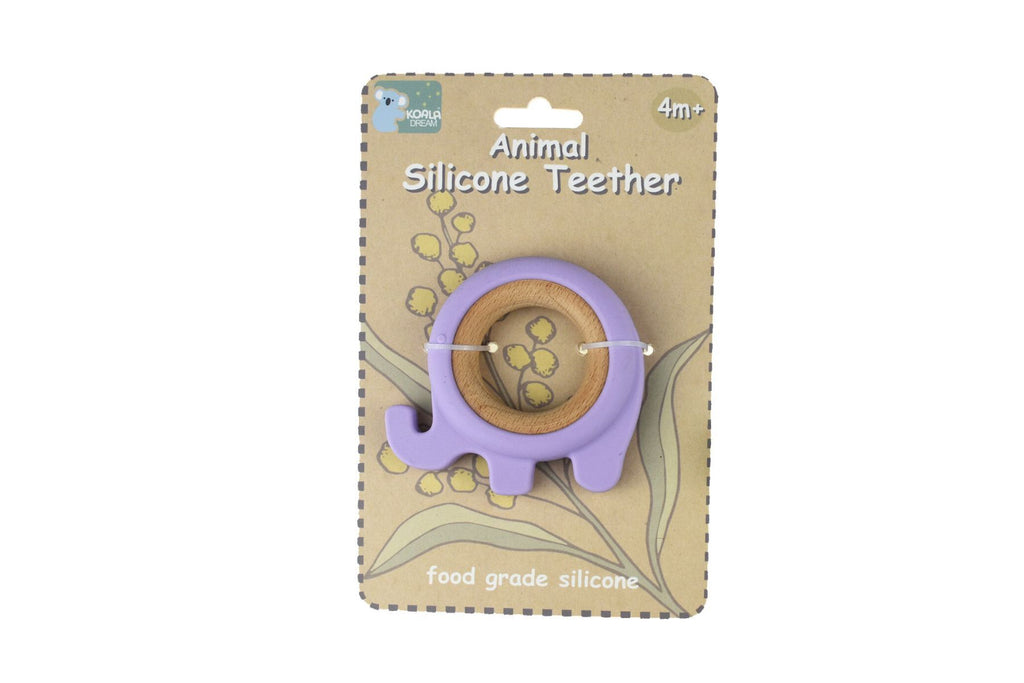 SILICONE ELEPHANT TEETHER - PURPLE