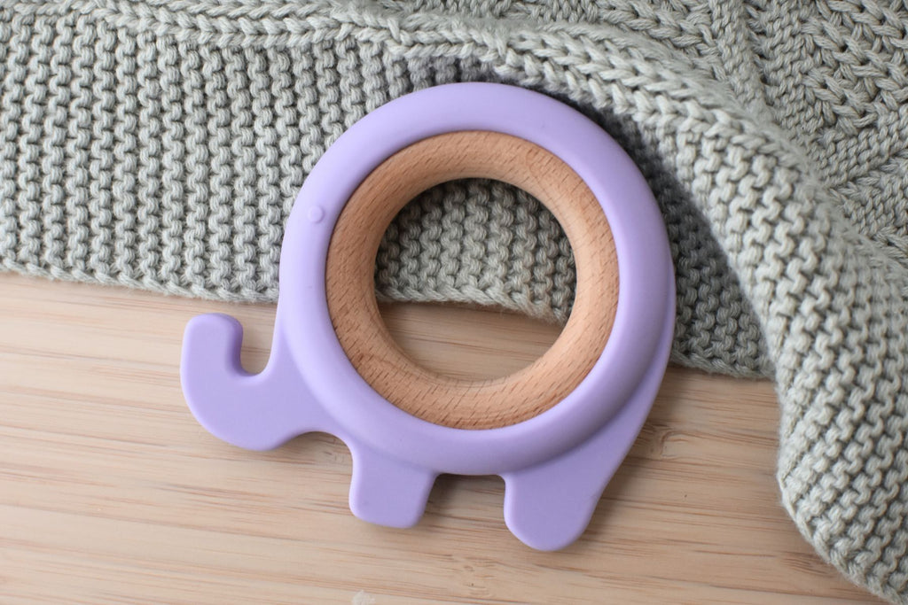 SILICONE ELEPHANT TEETHER - PURPLE