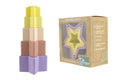 STACKING STARS 5 PC SILICONE SET - PURPLE/YELLOW