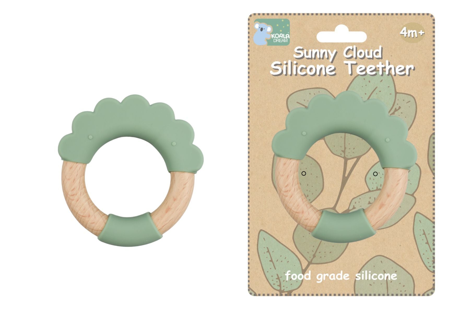 SILICONE TEETHER CLOUD - GREEN