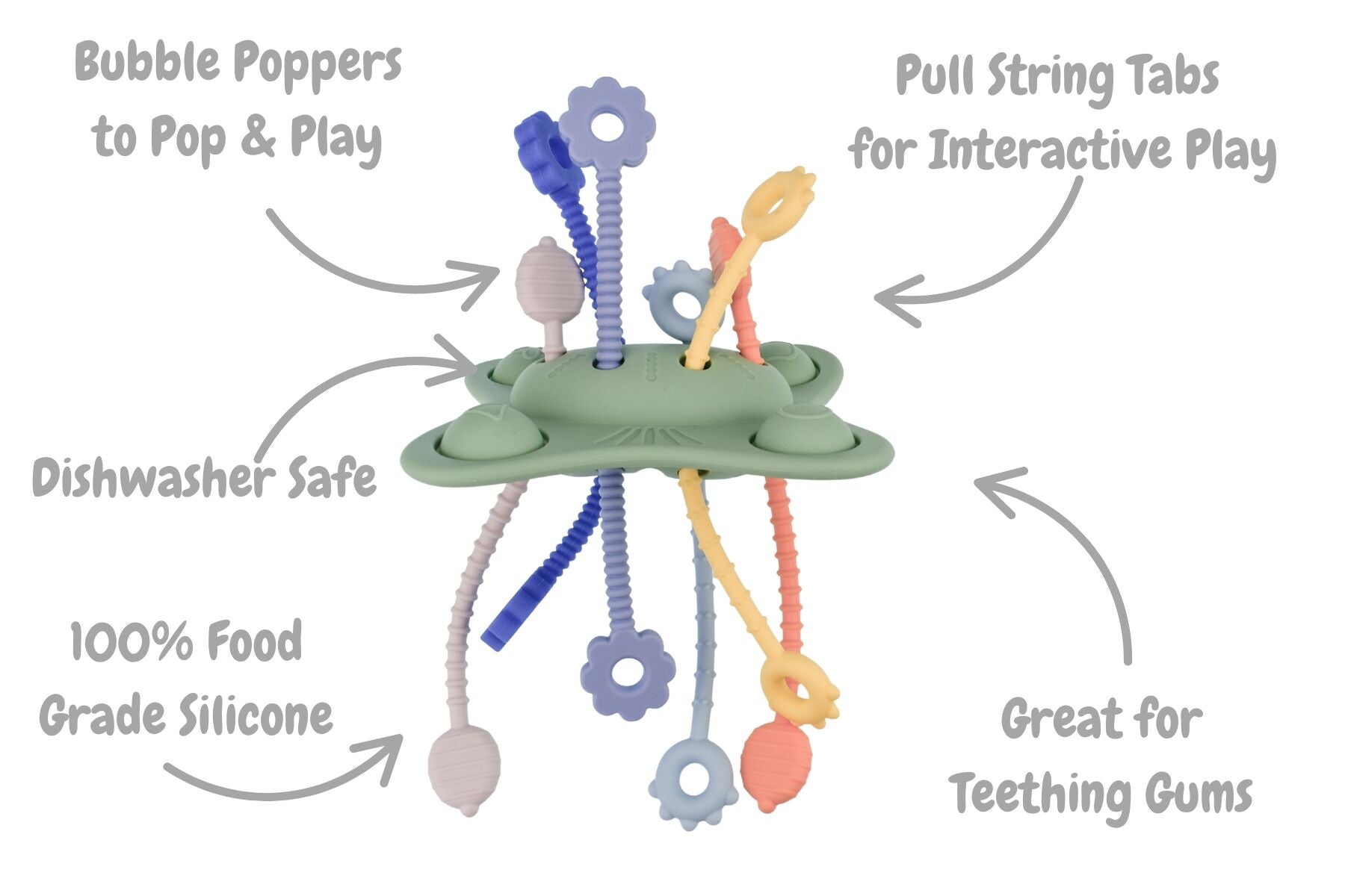 SILICONE POP & PULL SENSORY TEETHER