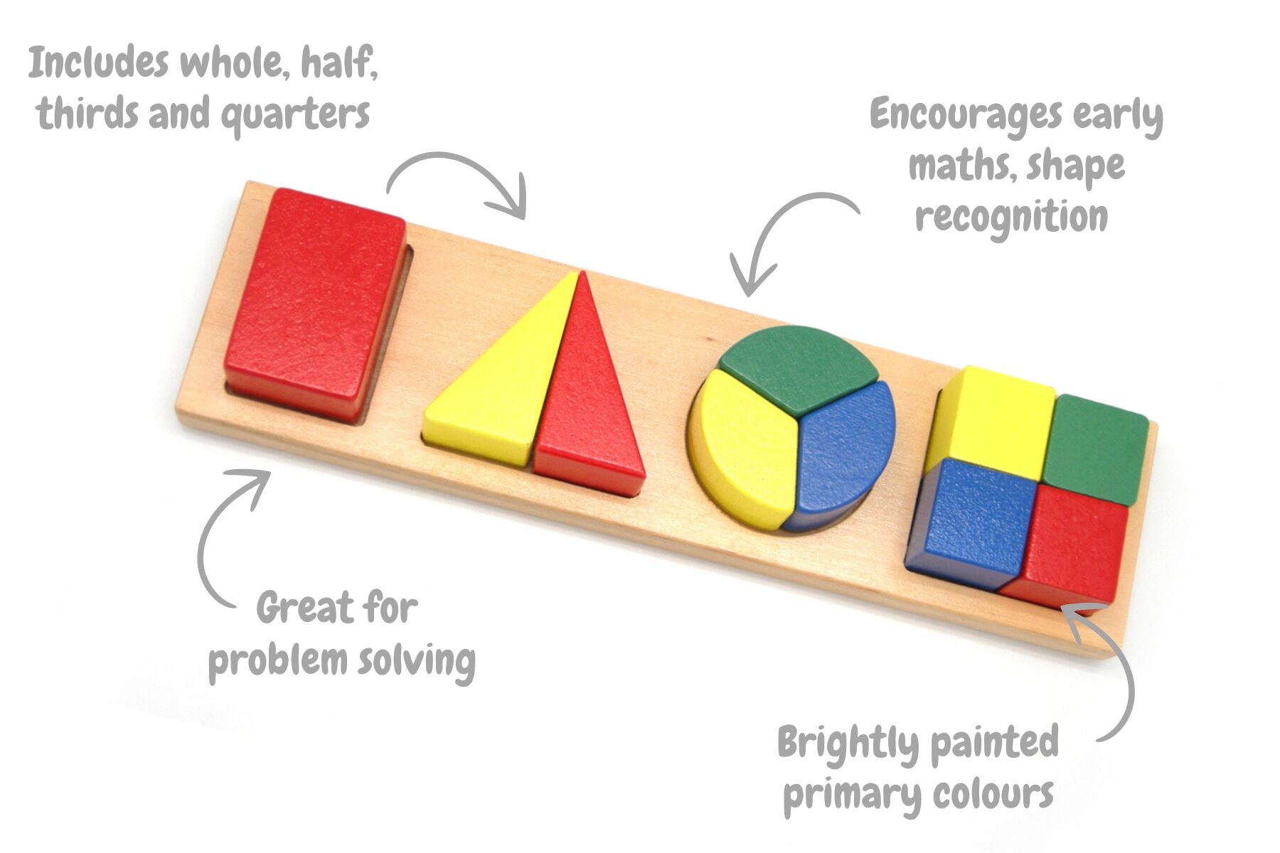 WOODEN SHAPE & FRACTION PUZZLE