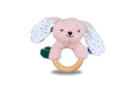 Koala Dream Snuggle Buddy Berry Bunny Wooden Ring Rattle For Babies Sensory Toy For Soothing Gums