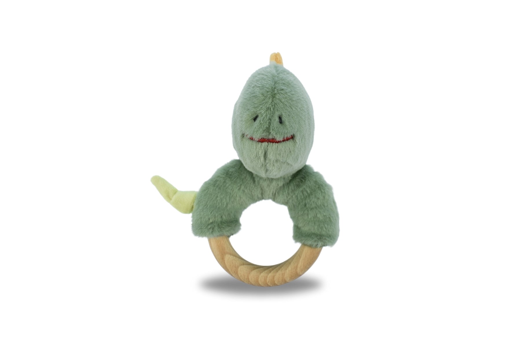 SNUGGLE BUDDY MINTY DINOSAUR WOODEN RING RATTLE