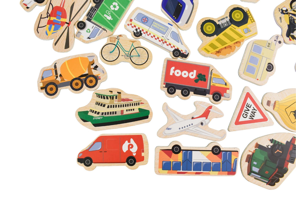FRIDGE FRIENDS MAGNETIC AUSSIE VEHICLES 25PCS