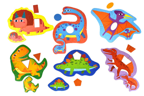 First Puzzle Dinosaur Jigsaw Puzzle for Toddlers by JarMelo Beginner Friendly Starter Set Develops Shapes Confidence and Imaginative Play