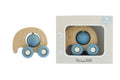 Kaper Kidz EcoSpin Elephant Blue Beech Wood Toy With Silicone Accents For Curious Hands