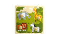 Safari Animal Large Peg Puzzle For Toddlers Wooden Shape Matching Toy Featuring Lion Zebra Elephant And Giraffe