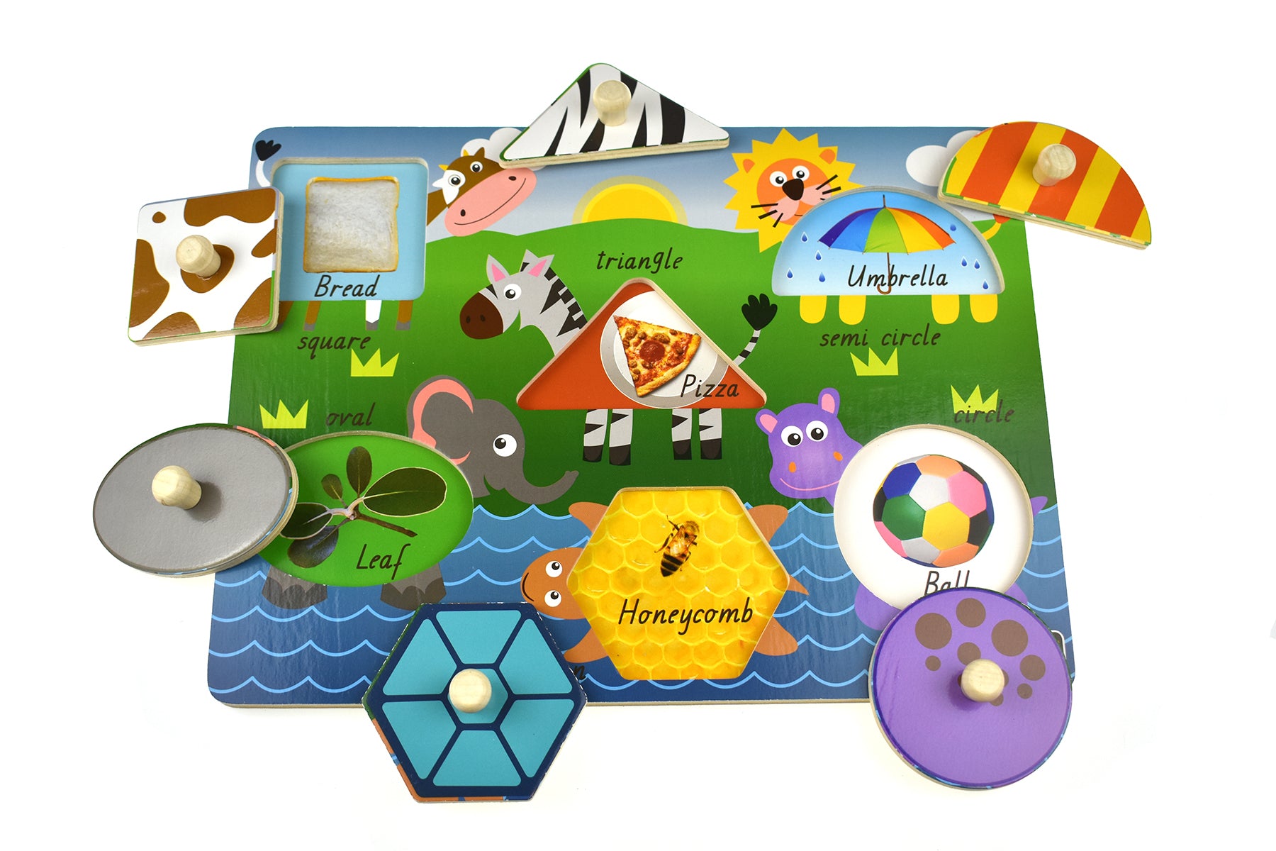 Koala Dream 2 In 1 Animal Shape Peg Puzzle For Toddlers 18 Months And Up Wooden Learning Toy