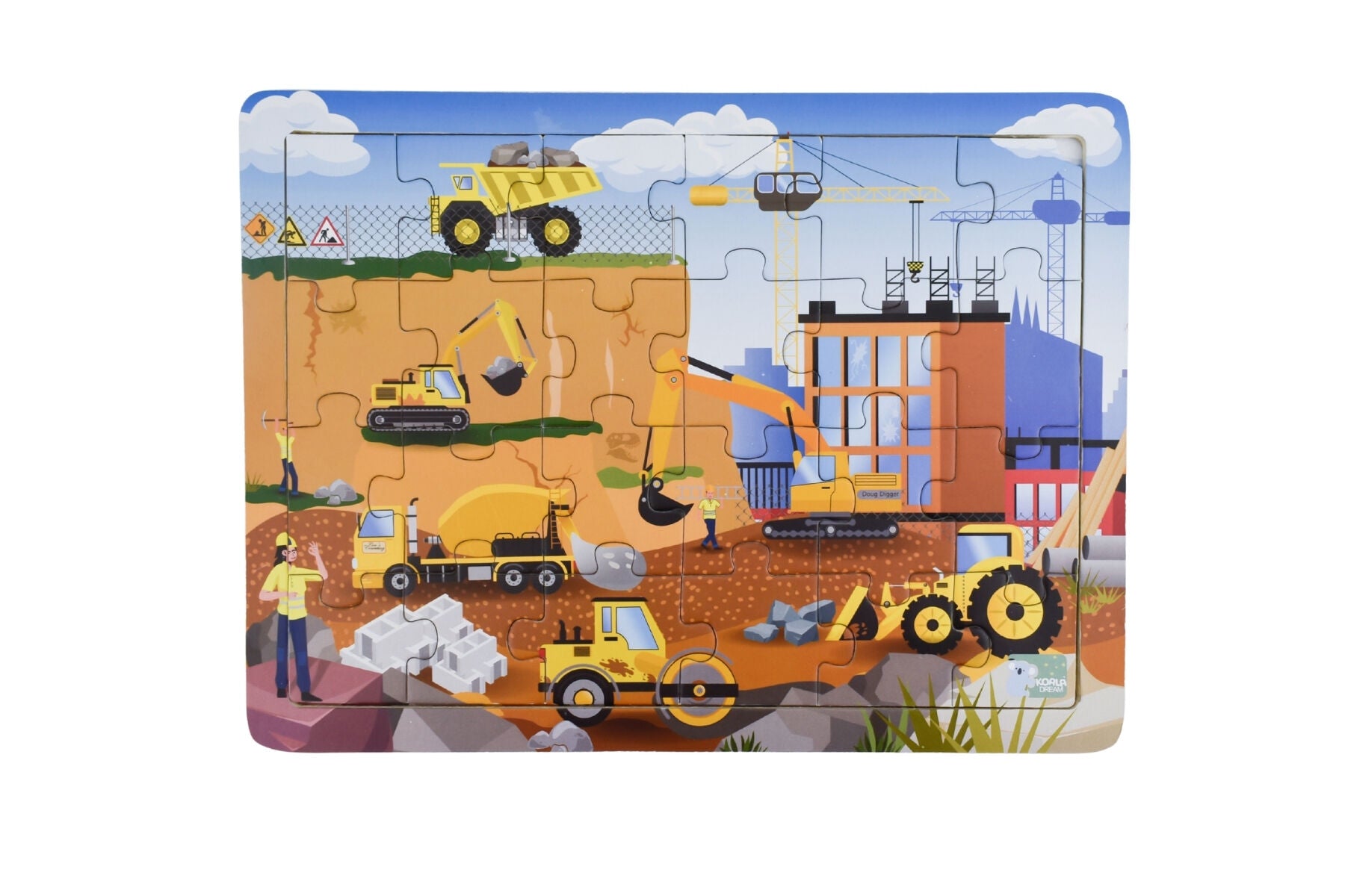 Construction Site Jigsaw Puzzle For Toddlers 24 Pieces By Koala Dream Busy Construction Vehicles Scene