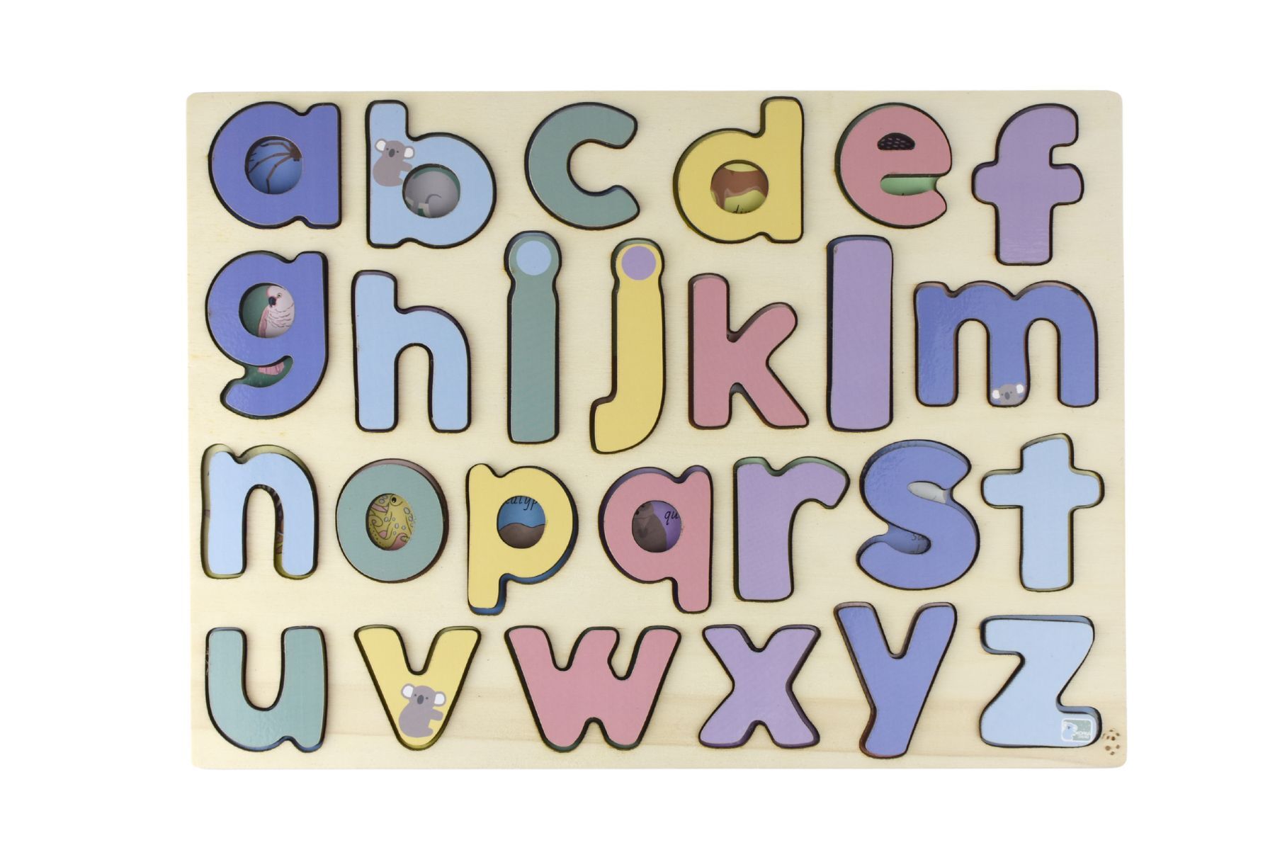 Australian Animals A to Z Lowercase Alphabet Puzzle Wooden Learning Tool for Early Literacy 27 Piece Set