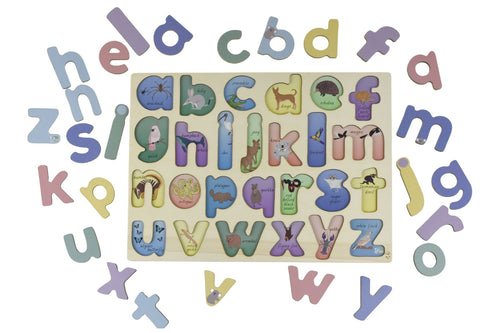 Australian Animals A to Z Lowercase Alphabet Puzzle Wooden Learning Tool for Early Literacy 27 Piece Set