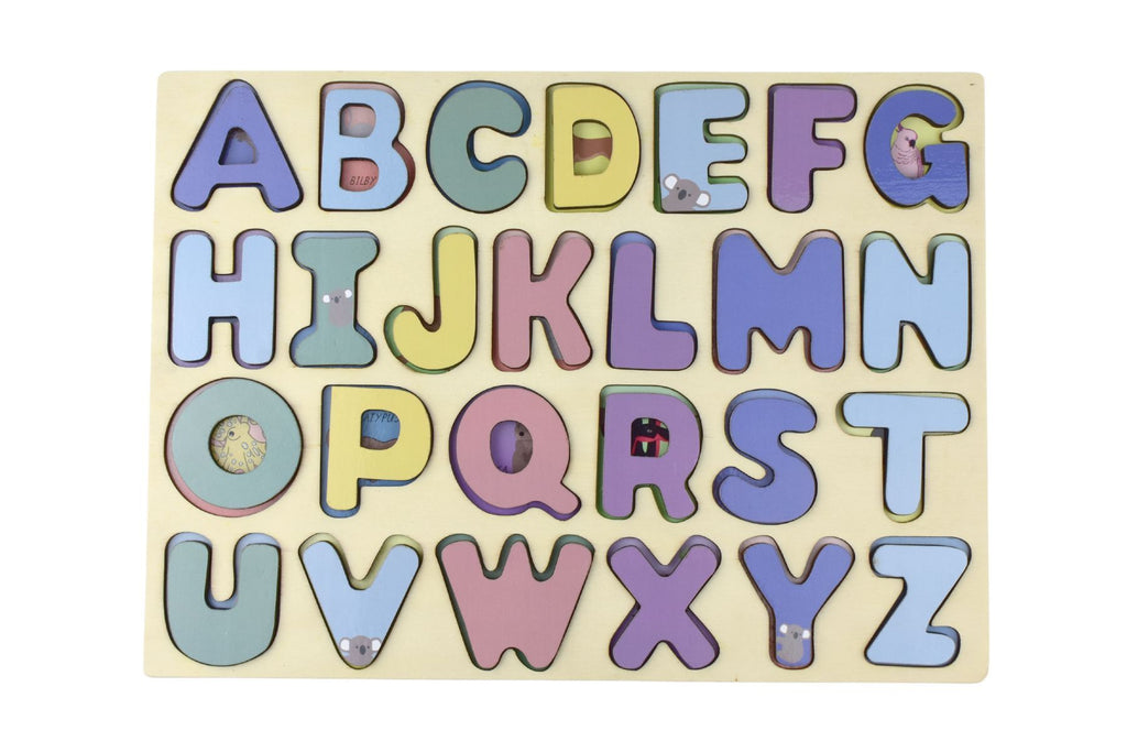 Australian Animals A to Z Uppercase Alphabet Puzzle Wooden Educational Toy for Kids Koala Dream