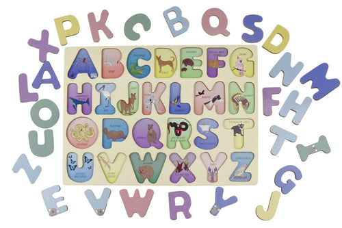 Australian Animals A to Z Uppercase Alphabet Puzzle Wooden Educational Toy for Kids Koala Dream