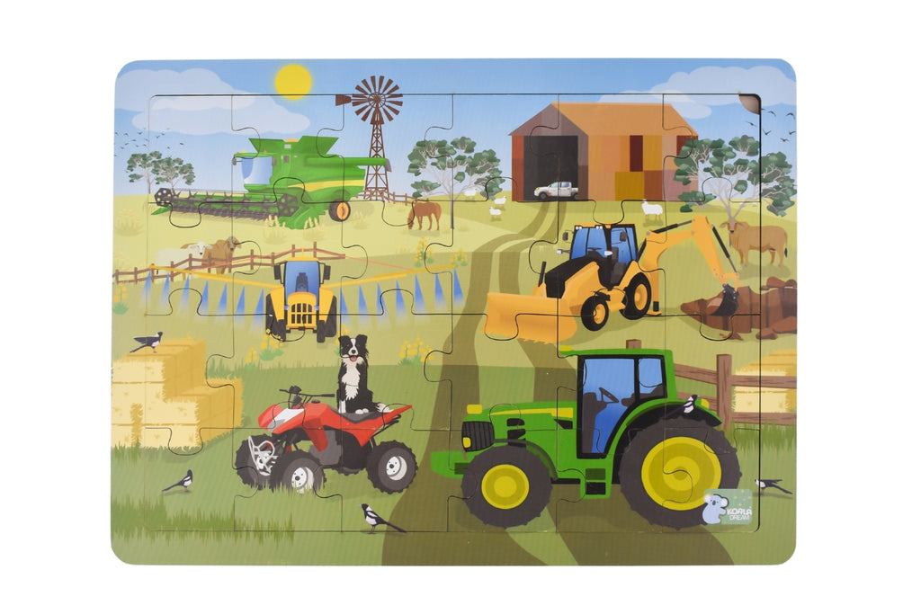Koala Dream Aussie Farm Vehicles Jigsaw Puzzle 24 Pieces Wooden Kids Puzzle Designed in Australia