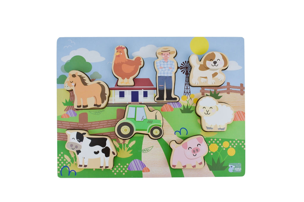 Wooden Chunky Aussie Farm Animal Puzzle For Kids By Koala Dream Bright Educational Toy For Little Explorers