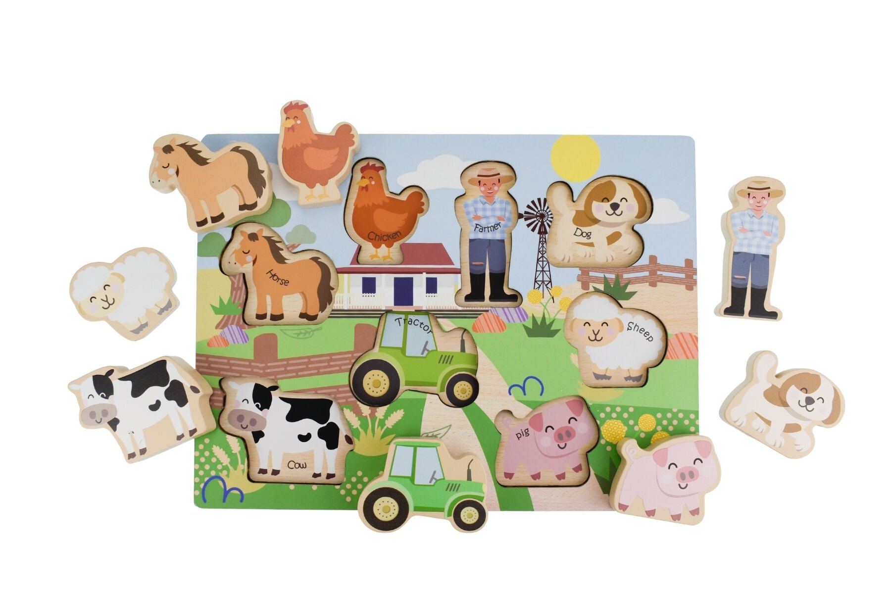 Wooden Chunky Aussie Farm Animal Puzzle For Kids By Koala Dream Bright Educational Toy For Little Explorers