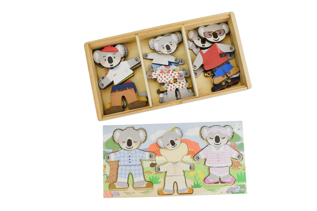 Dress Up Set Dressing Koala Family With Expression By Kaper Kidz For Emotional Discovery And Imaginative Storytelling