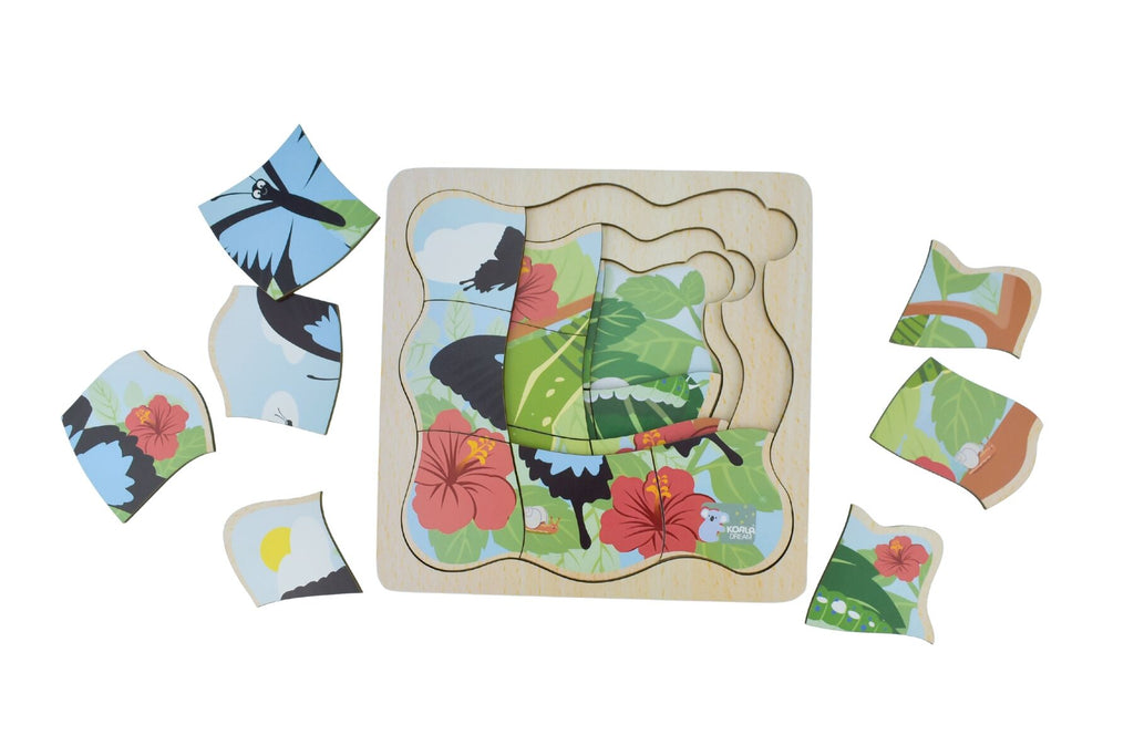 Bush Buddies Ulysses Butterfly Life Cycle Layer Puzzle Koala Dream Wooden Educational Puzzle For STEM Learning