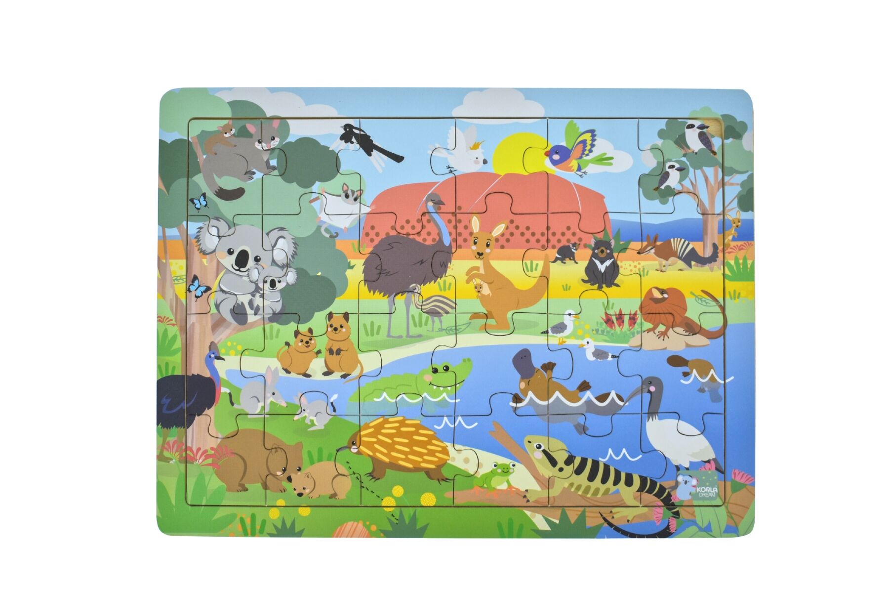 24 Piece Jigsaw Puzzle Aussie Animals And Their Names For Kids Wooden Educational Puzzle