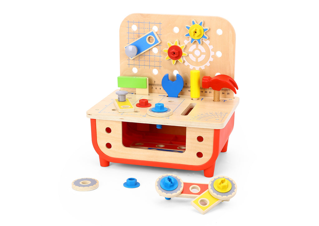 Deluxe Work Bench By Tooky Toy Kids Tool Set 31 Piece Pretend Play Workshop For Little Builders