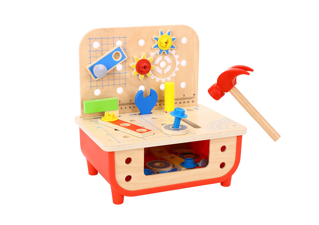 Deluxe Work Bench By Tooky Toy Kids Tool Set 31 Piece Pretend Play Workshop For Little Builders
