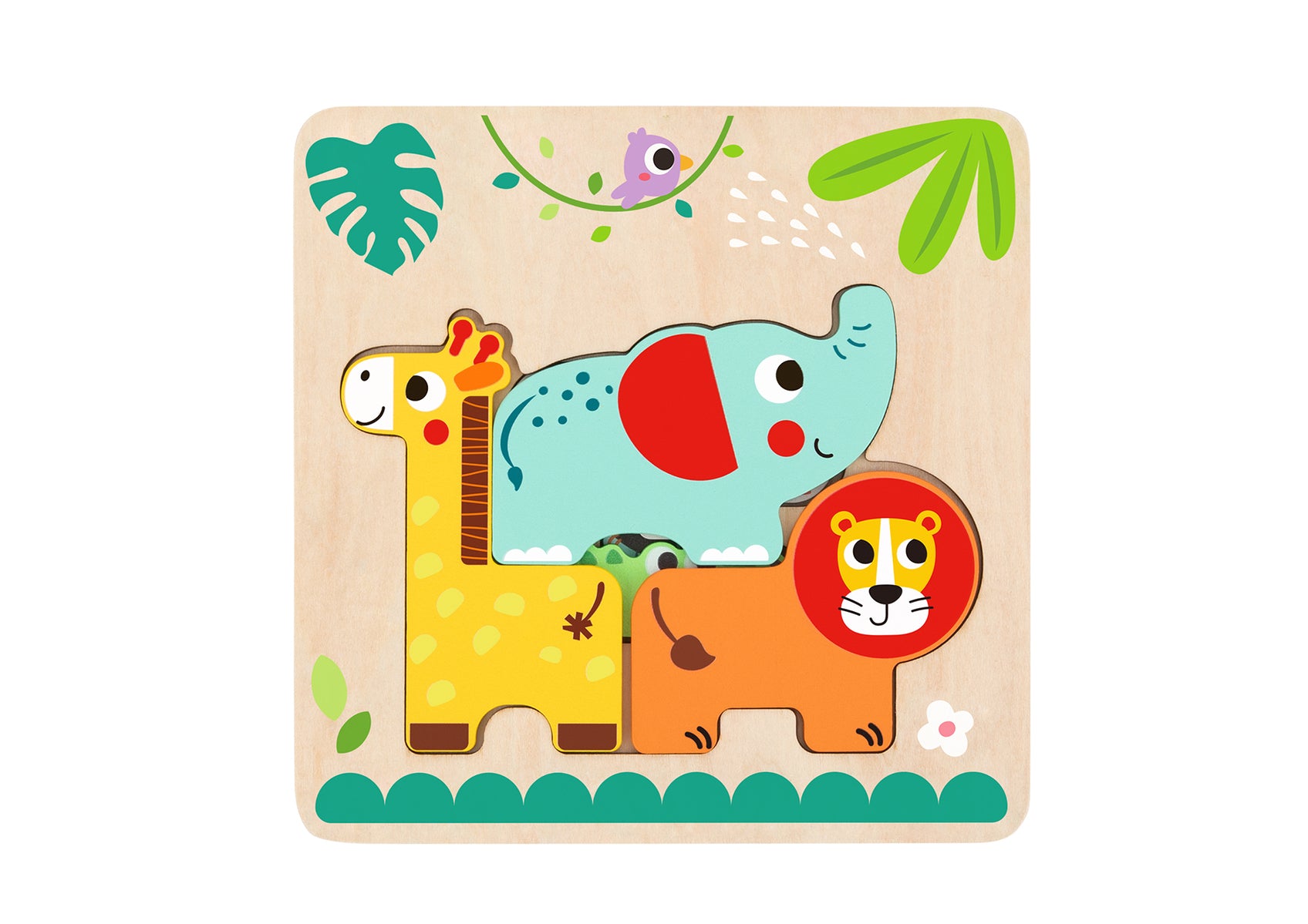 Multi Layered Jungle Animal Puzzle Tooky Toy Three Layer Peel Back Interactive Puzzle Rebuild Scene For Kids