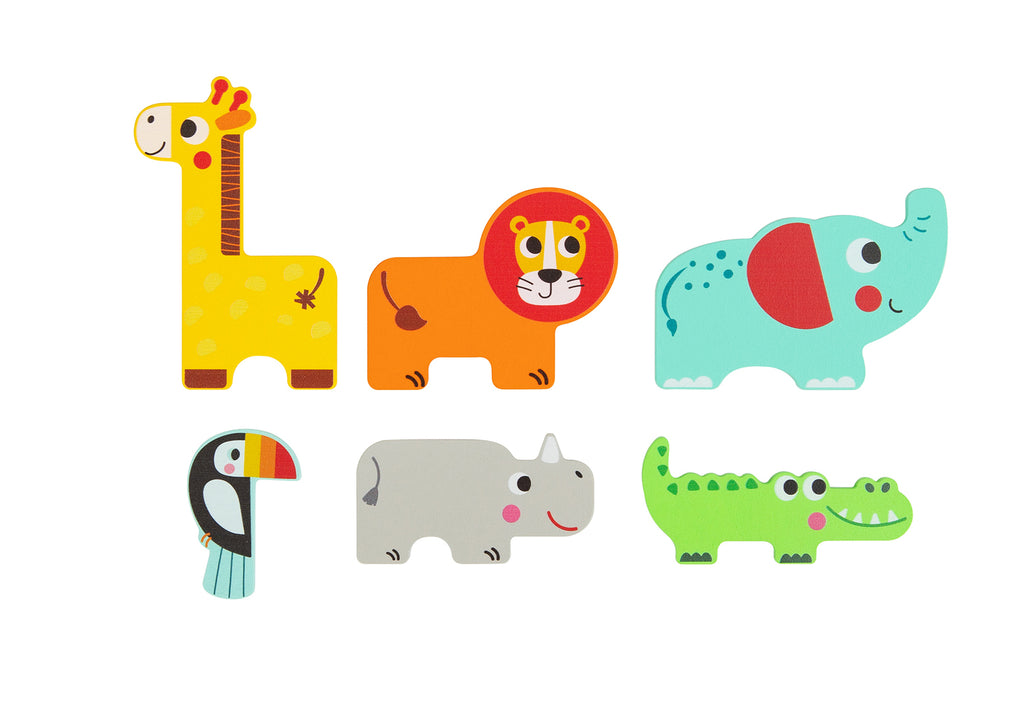 Multi Layered Jungle Animal Puzzle Tooky Toy Three Layer Peel Back Interactive Puzzle Rebuild Scene For Kids