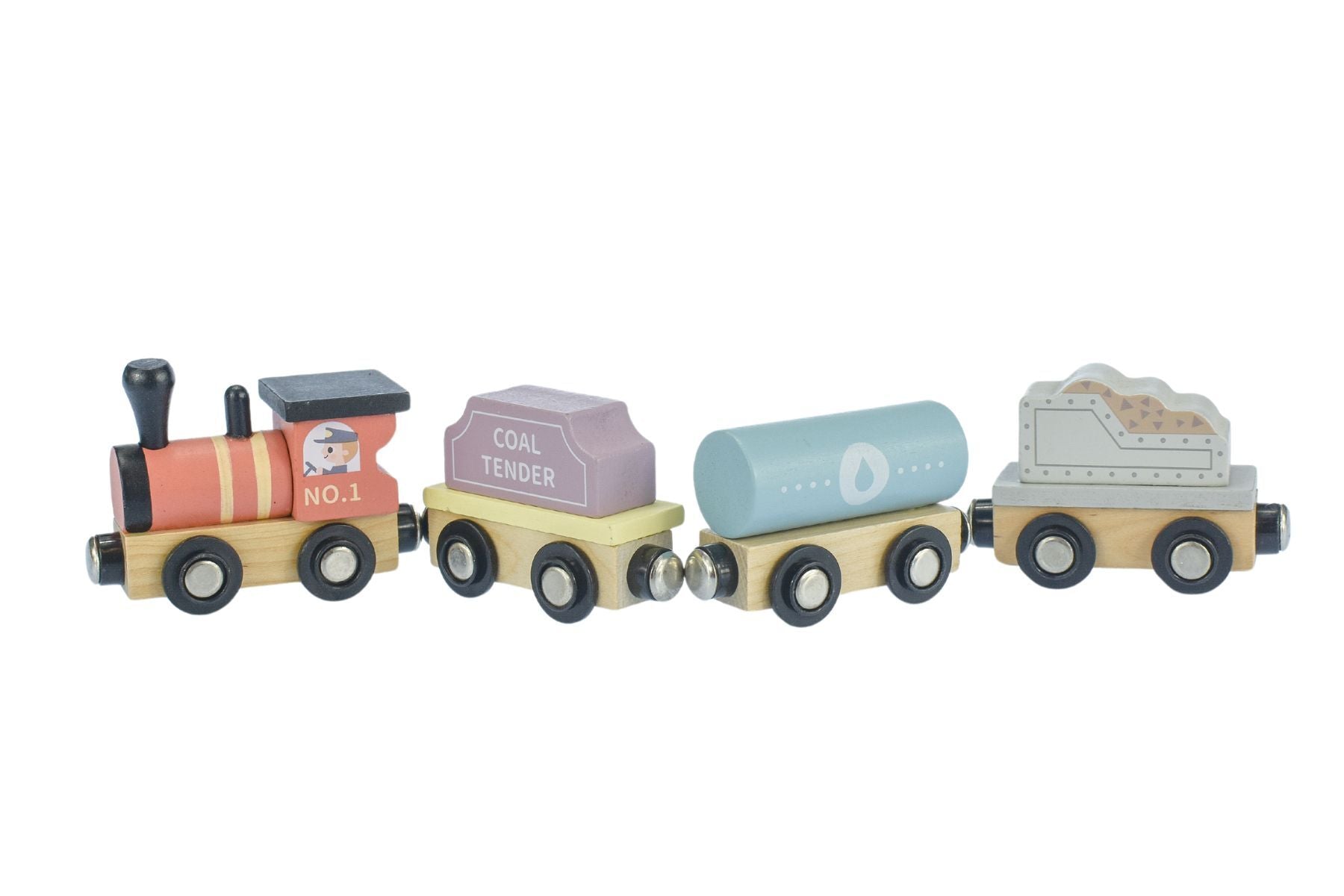 Tooky Toy My Forest Friends Wooden Train And Carriage Set Forest Theme Colors For Kids Educational Toys