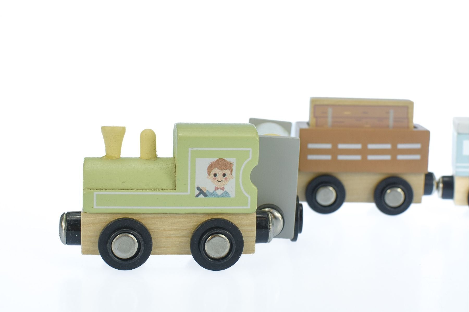 Tooky Toy My Forest Friends Wooden Train And Carriage Set Forest Theme Colors For Kids Educational Toys