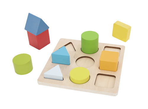 Colour And Shape Sorter Puzzle Board By Tooky Toy Wooden Sorting Toy For Colour Shape And Tone