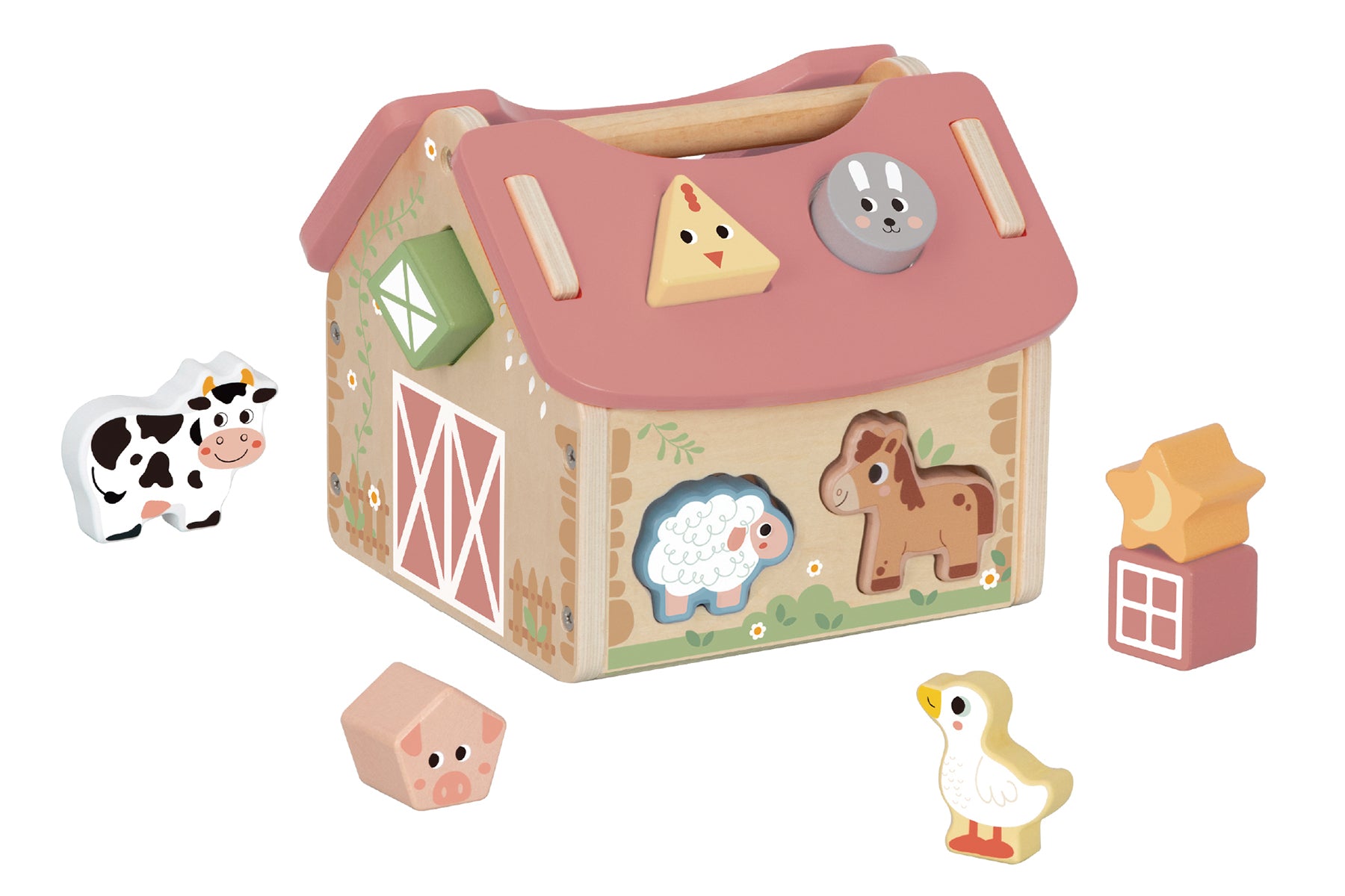 Wooden My Forest Friends Farmhouse Shape Sorter Puzzle for Toddlers Educational Toy with Animal Shapes
