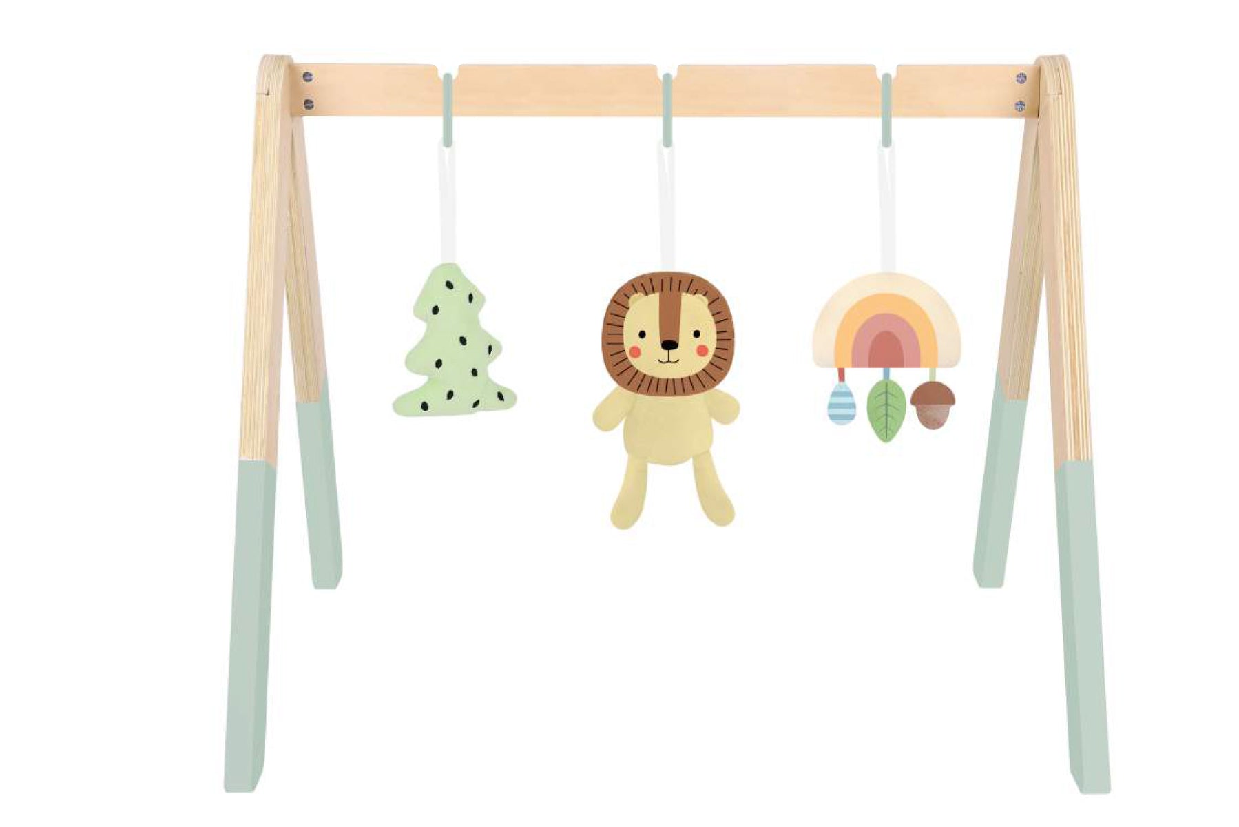 Forest Friends Lion Baby Gym For Babies By Tooky Toy With Hanging Toys And Gentle Sounds