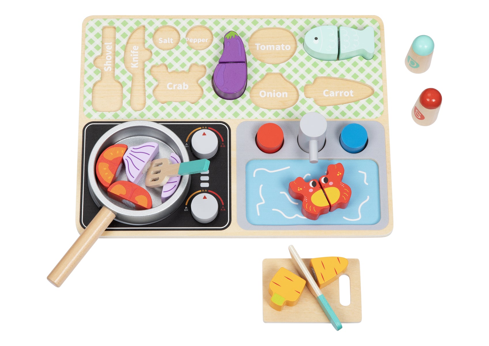 Tooky Toy Kitchen Play Set Compact Tabletop Pretend Play Kit With Realistic Utensils And Ingredients