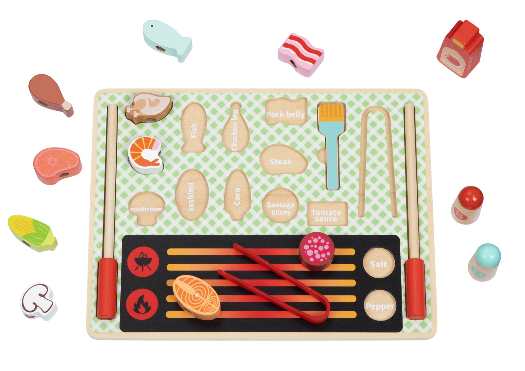 Tooky Toy Grill Play Set For Kids Pretend Outdoor Barbecue Toy Kitchen And Imaginative Play