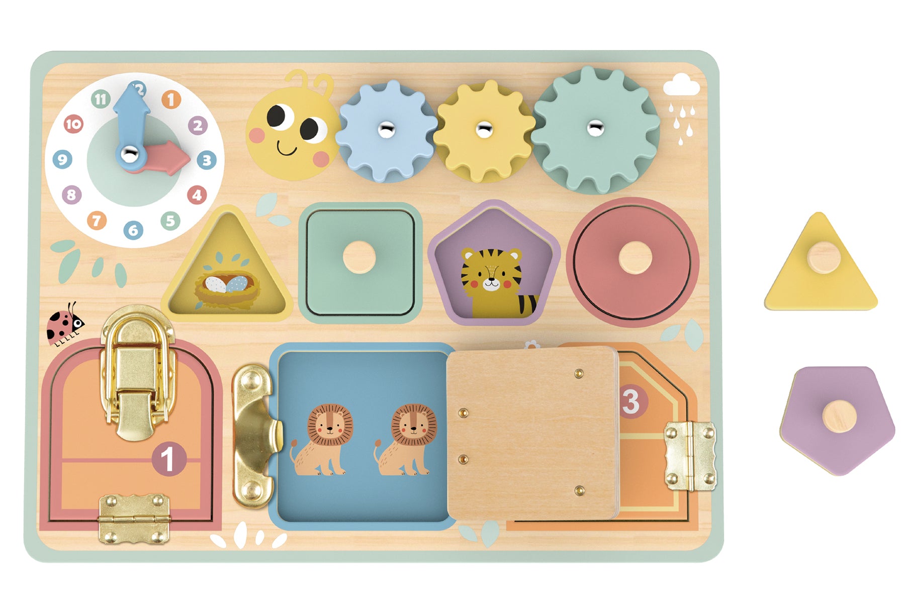 My Forest Friends Busy Board Three Doors An Interactive Early Learning Toy By Tooky Toy With Sensory Activities