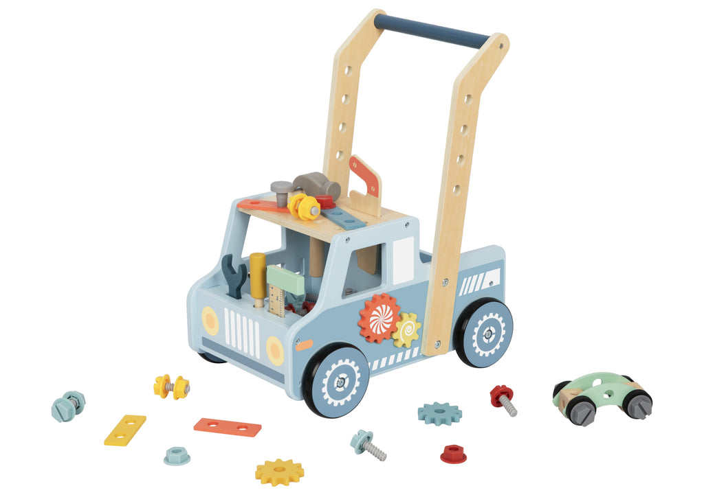 Tooky Toy Tool Bench Truck Push Walker For Toddlers With Interactive Tools And Learning Activities