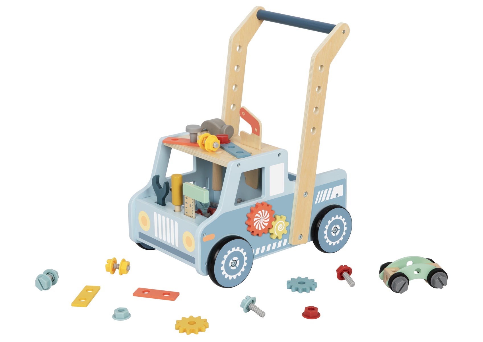 Tooky Toy Tool Bench Truck Push Walker For Toddlers With Interactive Tools And Learning Activities
