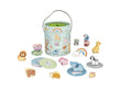 Forest Friends Animal Touch And Match Mystery Bucket With 15 Wooden Figurines And Round Cards By Tooky Toy