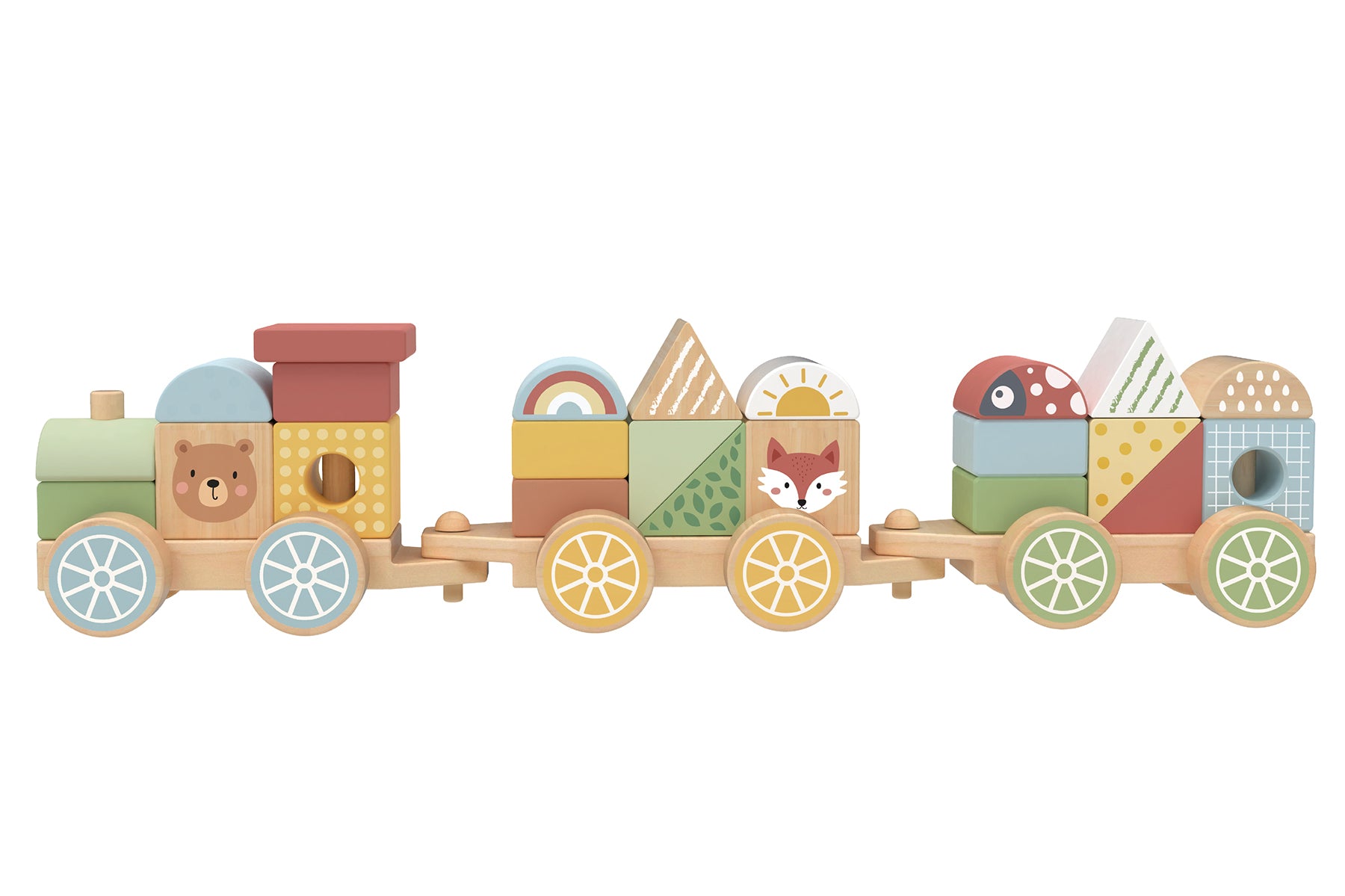 My Forest Friends Stacking Blocks Train By Tooky Toy For Toddlers 18 Months And Up