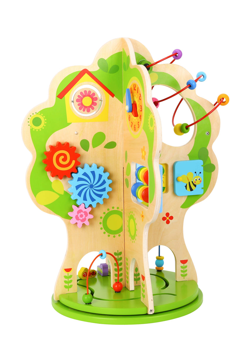 Activity Tree With Rotating Base For Interactive Play And Exploration For Toddlers And Kids