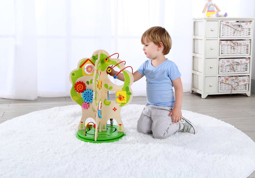 Activity Tree With Rotating Base For Interactive Play And Exploration For Toddlers And Kids