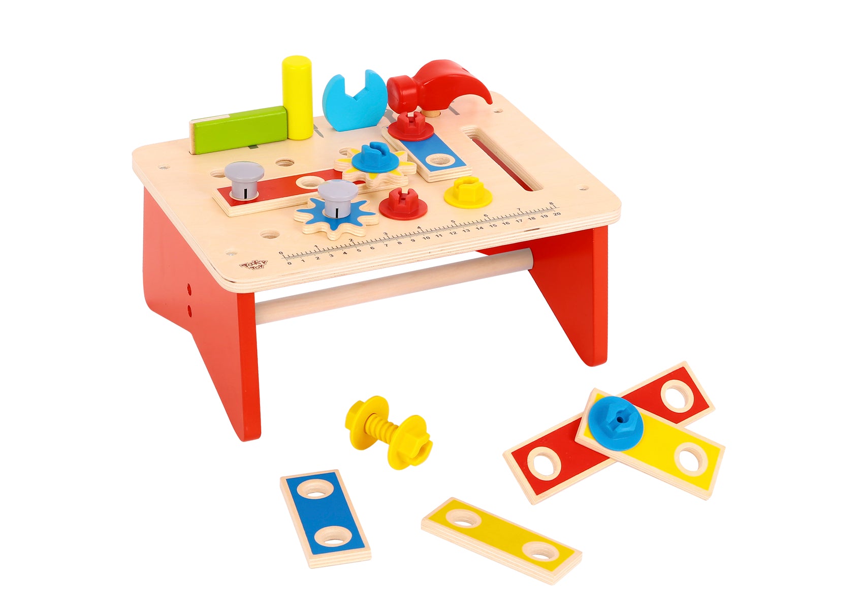 Tooky Toy Construction Tool Workbench For Kids With Realistic Tools Tabletop Toy Set