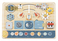Space Busy Board For Kids By Tooky Toy An Interactive Learning Toy With Buttons Levers Dials And Cogs