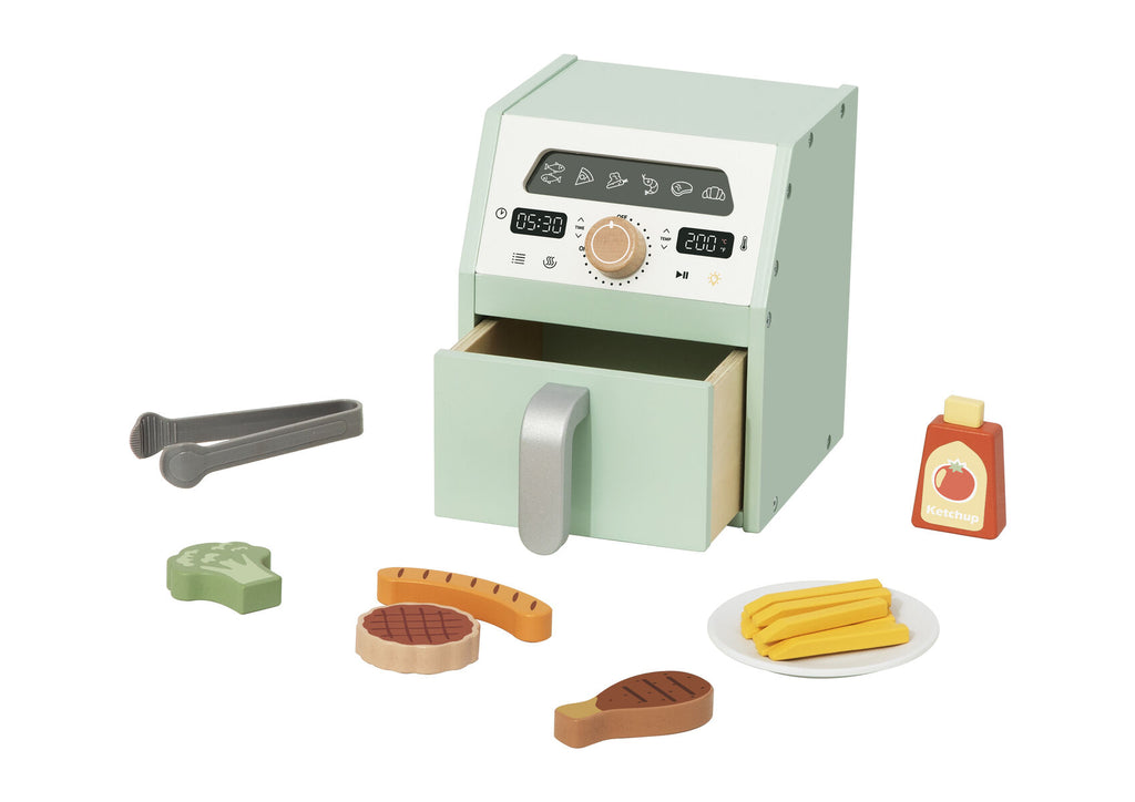 Tooky Toy Air Fryer Playset for Kids Pretend Cooking Drawer Dial Plate of Crispy Chips