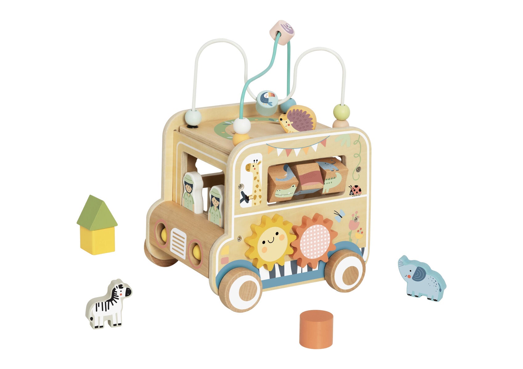 Wooden Versatile Safari Vehicle Toy For Kids Educational Imaginative Play And Exploration Adventure
