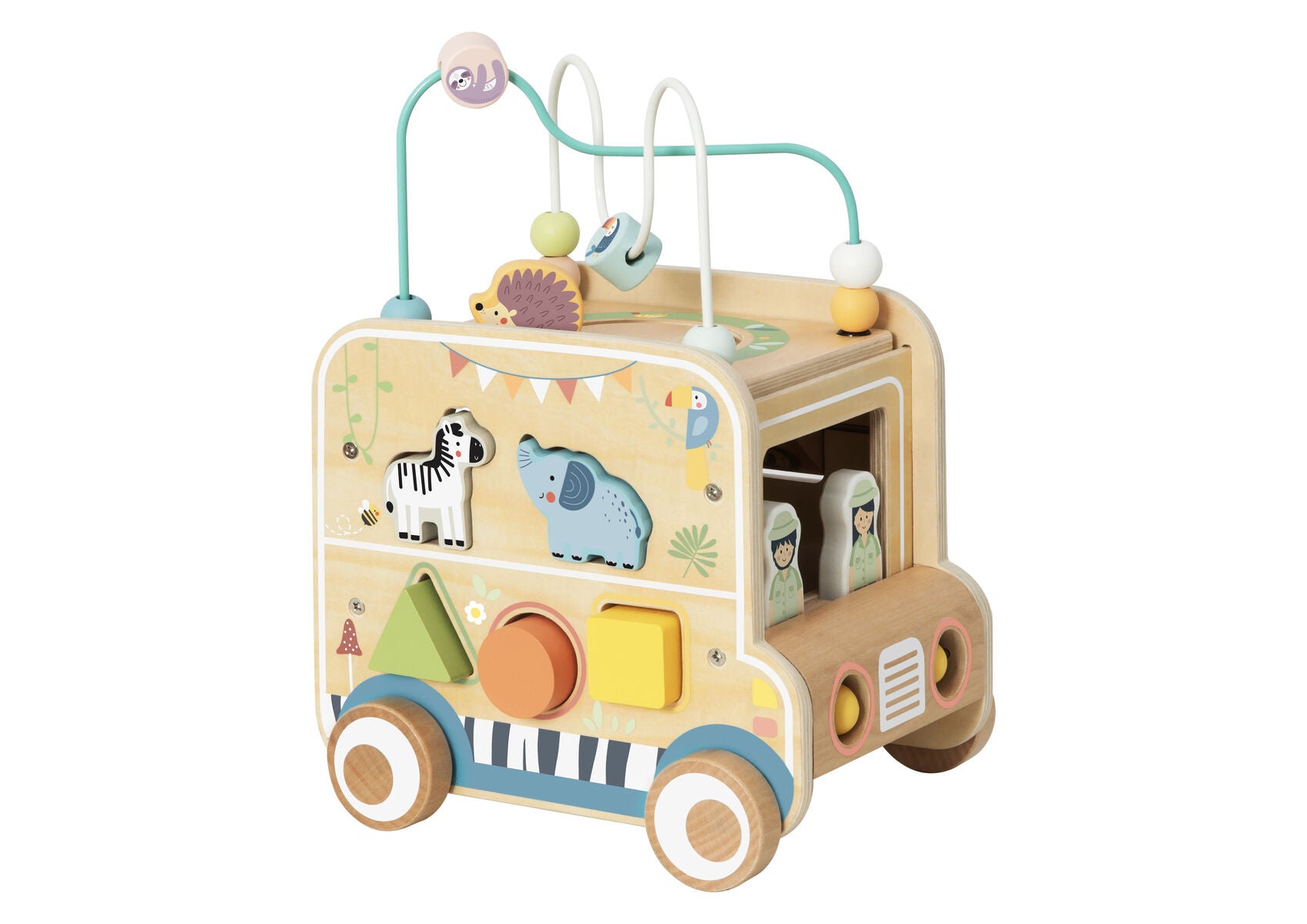 Wooden Versatile Safari Vehicle Toy For Kids Educational Imaginative Play And Exploration Adventure
