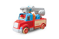 Wooden Fire Engine Toy With Sound And Light For Kids Red And Blue Fire Truck Playset